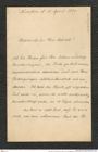 Nachlass Franz Steindachner, Brief von R. Hertwig an Franz Steindachner (13.04.1899), Inv.Nr. 218.01, Seite 1